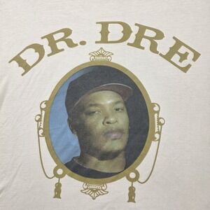 Vintage‎ Death Row Records Dr. Dre T-Shirt Men's Sz S/M White Double Stitch 2005